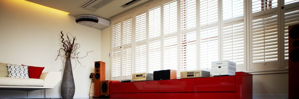 stylish wooden plantation shutters